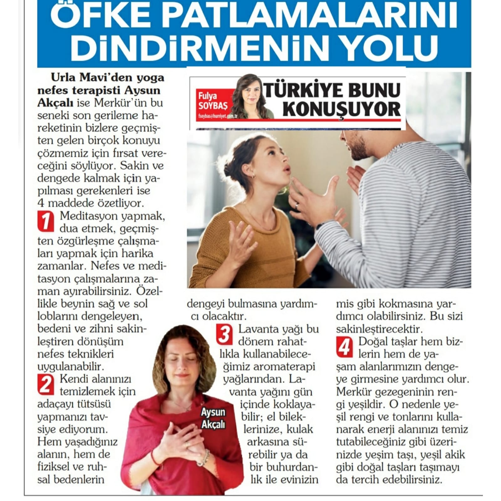 Gazetelerde Online Yoga Mavi Yoga Urla Yoga Aysun Ak�ali, �FKE PATLAMALARINI D�ND�RMEN�N YOLU - Fulya Soyba�